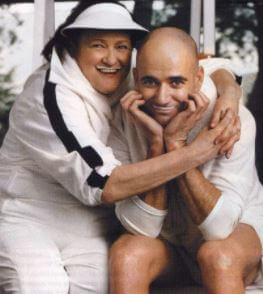 Elizabeth Agassi with her son Andre Agassi.